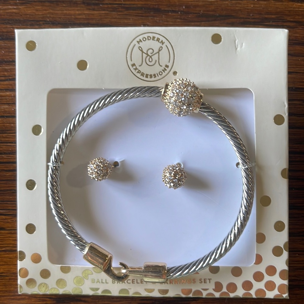 Ball Bracelet & Earrings Set
